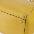 FENDI Hand Bag Leather Yellow Gold Auth 144480-15