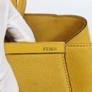 FENDI Hand Bag Leather Yellow Gold Auth 144480-18