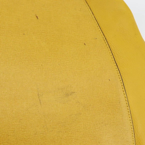 FENDI Hand Bag Leather Yellow Gold Auth 144480