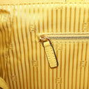 FENDI Hand Bag Leather Yellow Gold Auth 144480-21