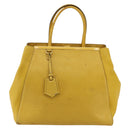 FENDI Hand Bag Leather Yellow Gold Auth 144480-13