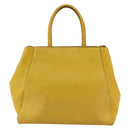 FENDI Hand Bag Leather Yellow Gold Auth 144480-2