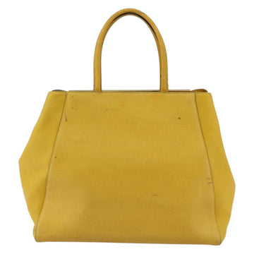 FENDI Hand Bag Leather Yellow Gold Auth 144480 - 0