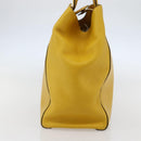 FENDI Hand Bag Leather Yellow Gold Auth 144480-4