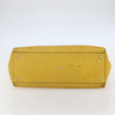 FENDI Hand Bag Leather Yellow Gold Auth 144480-5