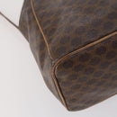 CELINE Macadam Canvas Backpack PVC Leather Brown Gold Auth 144490-17