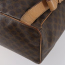 CELINE Macadam Canvas Backpack PVC Leather Brown Gold Auth 144490-18