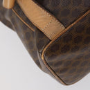 CELINE Macadam Canvas Backpack PVC Leather Brown Gold Auth 144490-19