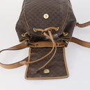 CELINE Macadam Canvas Backpack PVC Leather Brown Gold Auth 144490-9