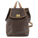CELINE Macadam Canvas Backpack PVC Leather Brown Gold Auth 144490-13