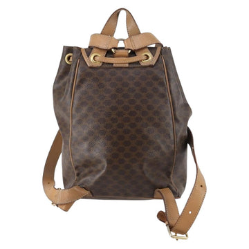 CELINE Macadam Canvas Backpack PVC Leather Brown Gold Auth 144490 - 0