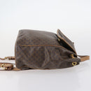 CELINE Macadam Canvas Backpack PVC Leather Brown Gold Auth 144490-3