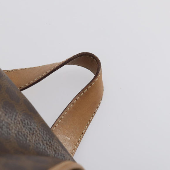 CELINE Macadam Canvas Backpack PVC Leather Brown Gold Auth 144490