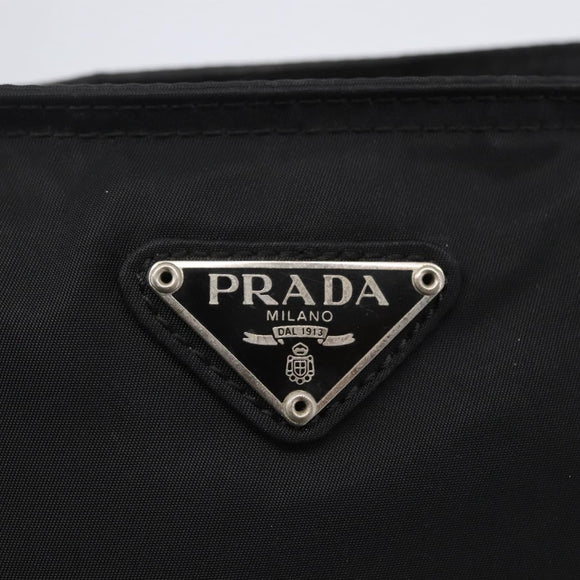 PRADA Shoulder Bag Nylon Black Silver Auth 144491