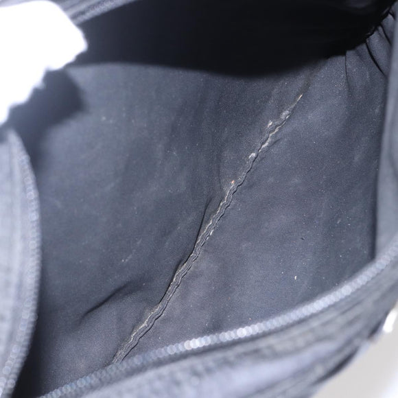 PRADA Shoulder Bag Nylon Black Silver Auth 144491