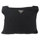 PRADA Shoulder Bag Nylon Black Silver Auth 144491-2