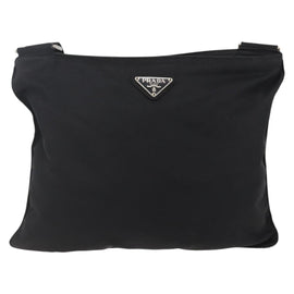 PRADA Shoulder Bag Nylon Black Silver Auth 144491 - 0