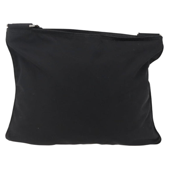 PRADA Shoulder Bag Nylon Black Silver Auth 144491