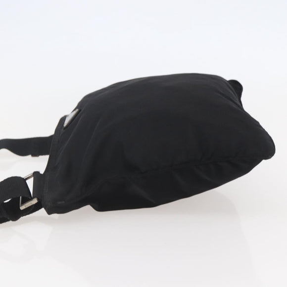 PRADA Shoulder Bag Nylon Black Silver Auth 144491
