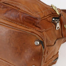 Chloe Betty Shoulder Bag Leather Brown Silver gold Auth 144492-9