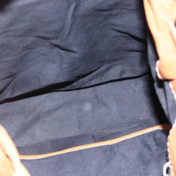 Chloe Betty Shoulder Bag Leather Brown Silver gold Auth 144492