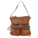 Chloe Betty Shoulder Bag Leather Brown Silver gold Auth 144492-13