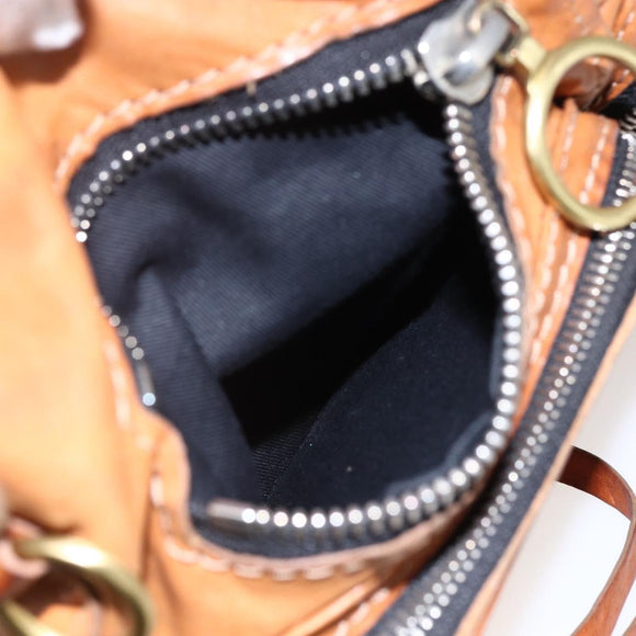 Chloe Betty Shoulder Bag Leather Brown Silver gold Auth 144492