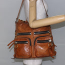 Chloe Betty Shoulder Bag Leather Brown Silver gold Auth 144492-26