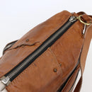 Chloe Betty Shoulder Bag Leather Brown Silver gold Auth 144492-6