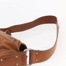 Chloe Betty Shoulder Bag Leather Brown Silver gold Auth 144492-8