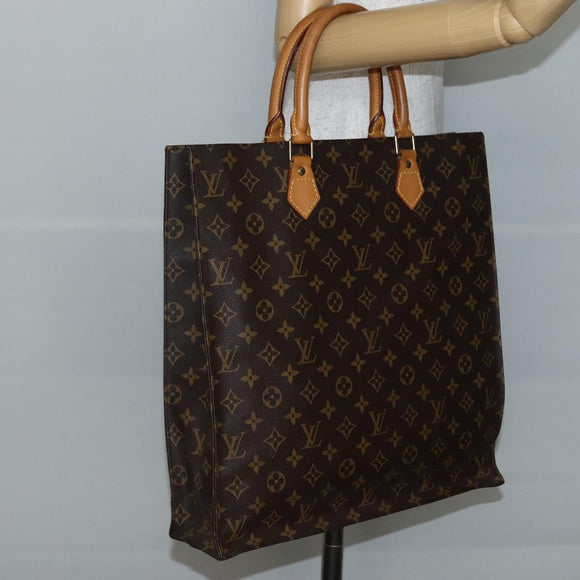 LOUIS VUITTON Monogram Sac Plat Hand Bag M51140 LV Auth 144500