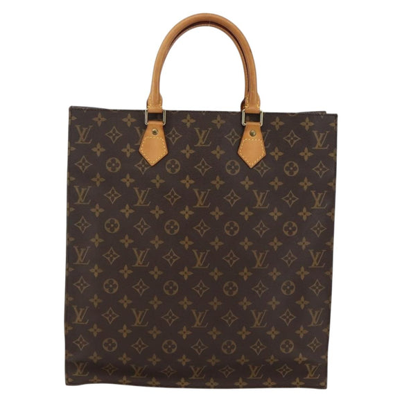 LOUIS VUITTON Monogram Sac Plat Hand Bag M51140 LV Auth 144500