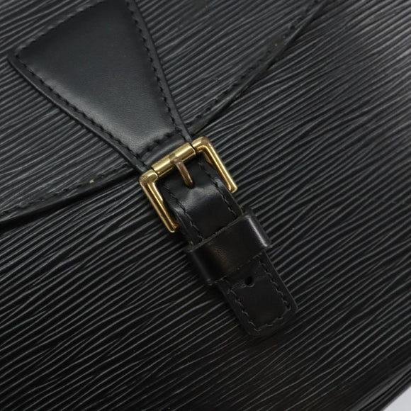 LOUIS VUITTON Epi Jeune Fille MM Umhängetasche Schwarz M52152 LV Auth 144505A