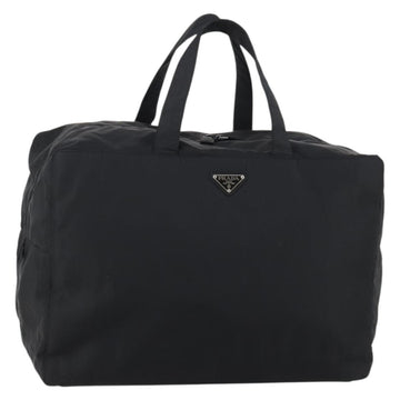 PRADA Travel bag Bag Nylon Black Silver Auth 144511