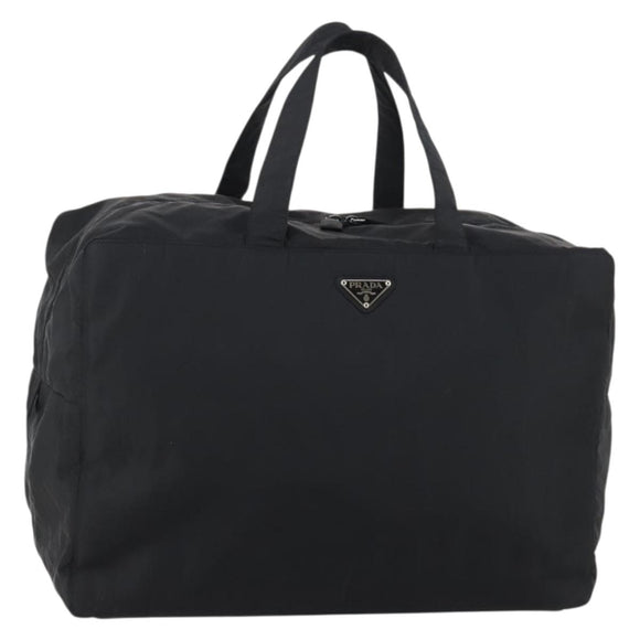 PRADA Travel bag Bag Nylon Black Silver Auth 144511
