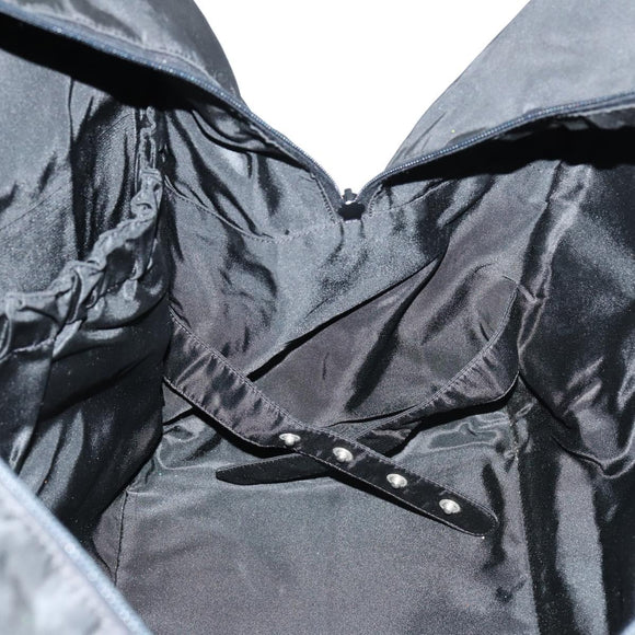 PRADA Travel bag Bag Nylon Black Silver Auth 144511