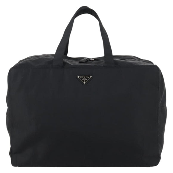 PRADA Travel bag Bag Nylon Black Silver Auth 144511