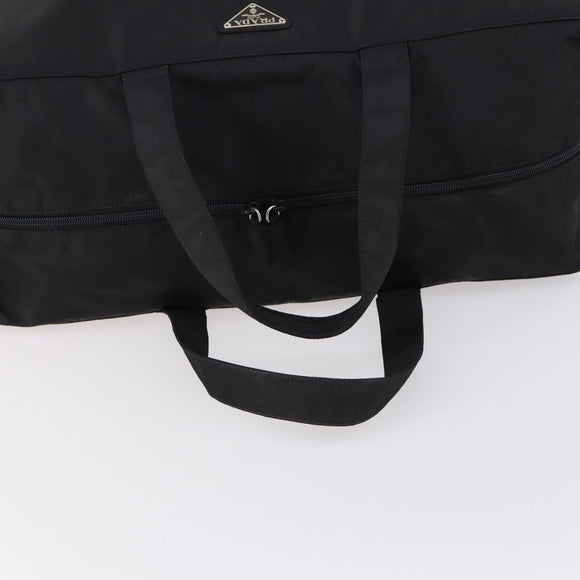 PRADA Travel bag Bag Nylon Black Silver Auth 144511