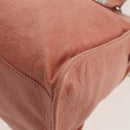 BALENCIAGA The Giant City Hand Bag Leather 2way Pink Silver 173084 Auth 144512V-20