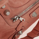 BALENCIAGA The Giant City Hand Bag Leather 2way Pink Silver 173084 Auth 144512V-23