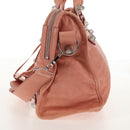 BALENCIAGA The Giant City Hand Bag Leather 2way Pink Silver 173084 Auth 144512V-3