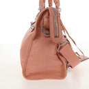 BALENCIAGA The Giant City Hand Bag Leather 2way Pink Silver 173084 Auth 144512V-4
