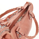 BALENCIAGA The Giant City Hand Bag Leather 2way Pink Silver 173084 Auth 144512V-6