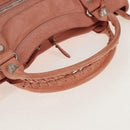 BALENCIAGA The Giant City Hand Bag Leather 2way Pink Silver 173084 Auth 144512V-7