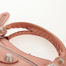 BALENCIAGA The Giant City Hand Bag Leather 2way Pink Silver 173084 Auth 144512V-14