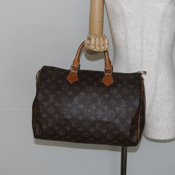 LOUIS VUITTON Monogram Speedy 35 Hand Bag M41524 LV Auth 144514