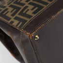 FENDI Zucca Canvas Hand Bag Black Brown Auth 144516-17