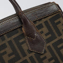 FENDI Zucca Canvas Hand Bag Black Brown Auth 144516-10