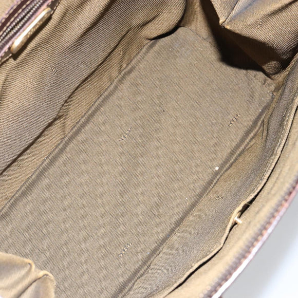FENDI Zucca Canvas Hand Bag Black Brown Auth 144516