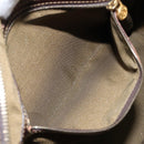 FENDI Zucca Canvas Hand Bag Black Brown Auth 144516-22